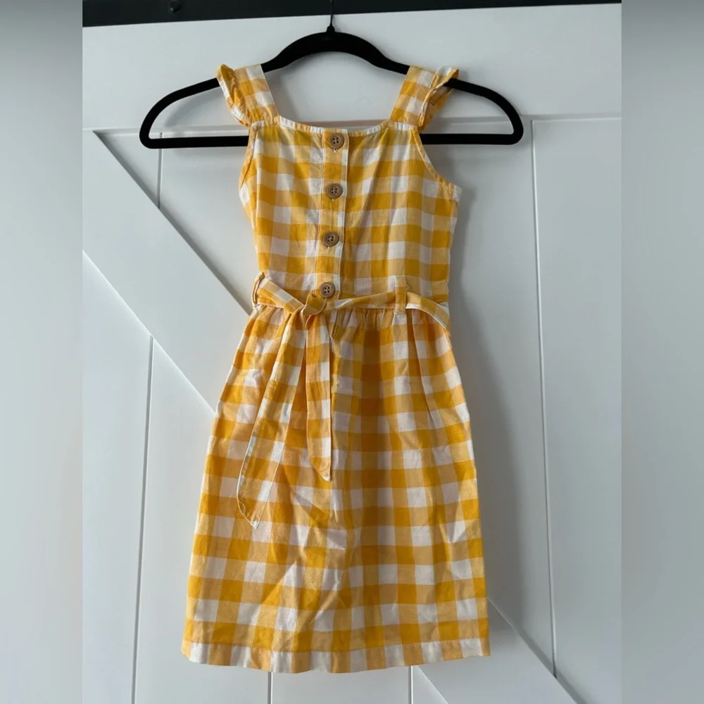 Carter’s Girls yellow and white checkered dress